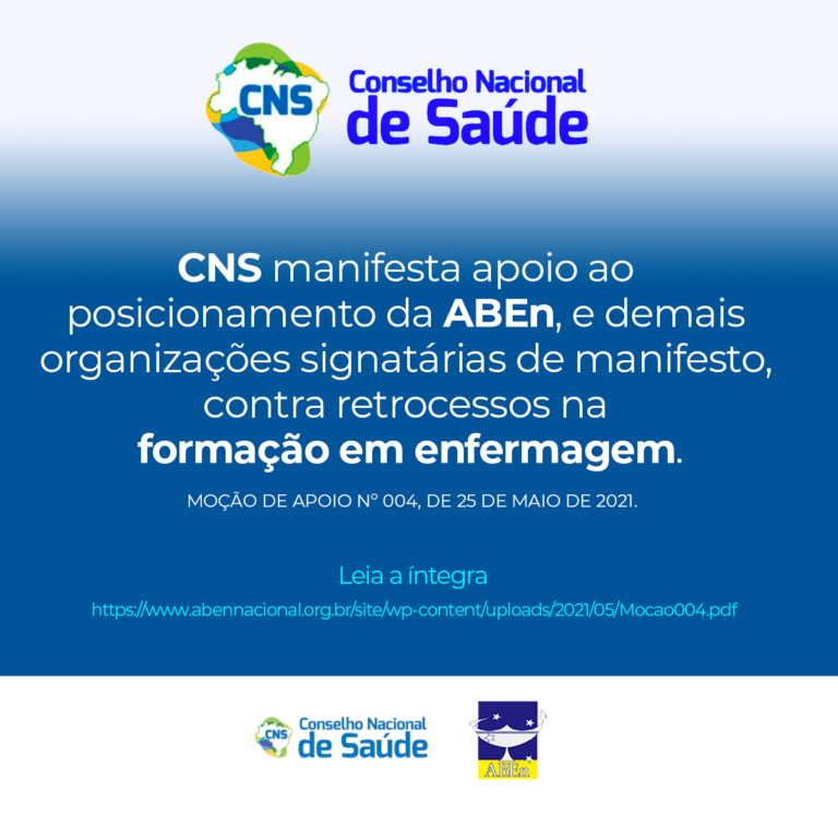 CNS manifesta apoio ao posicionamento da ABEn e demais organizações