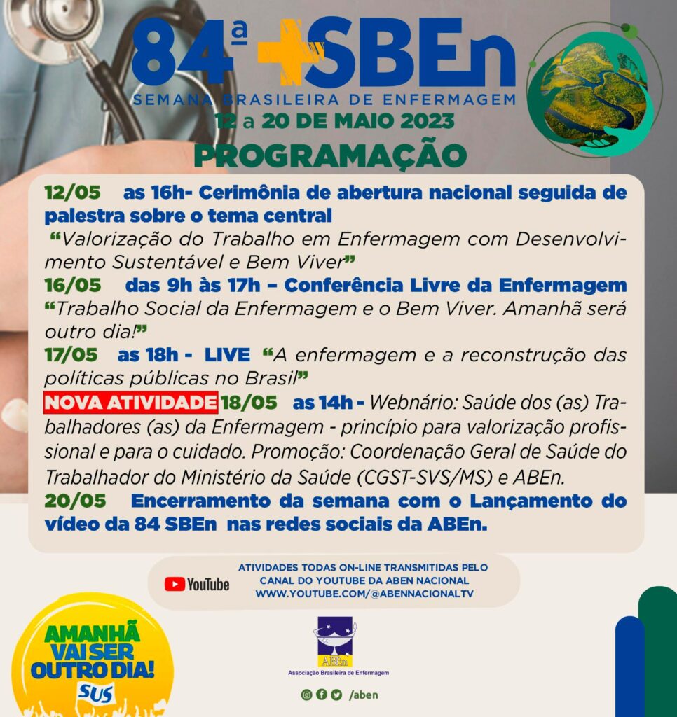 84ª Semana Brasileira de Enfermagem e I Jornada Científica de Enfermagem  acontecem no HU-Unifap — Empresa Brasileira de Serviços Hospitalares