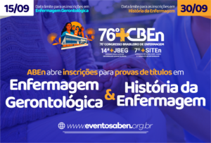 ABEn abre inscrições para provas de títulos em História da Enfermagem e Enfermagem Gerontológica
